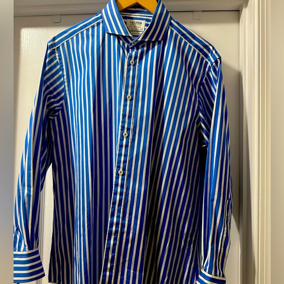 TM Lewin | Shirts | Tm Lewin Blue And White Pinstripe Shirt | Poshmark